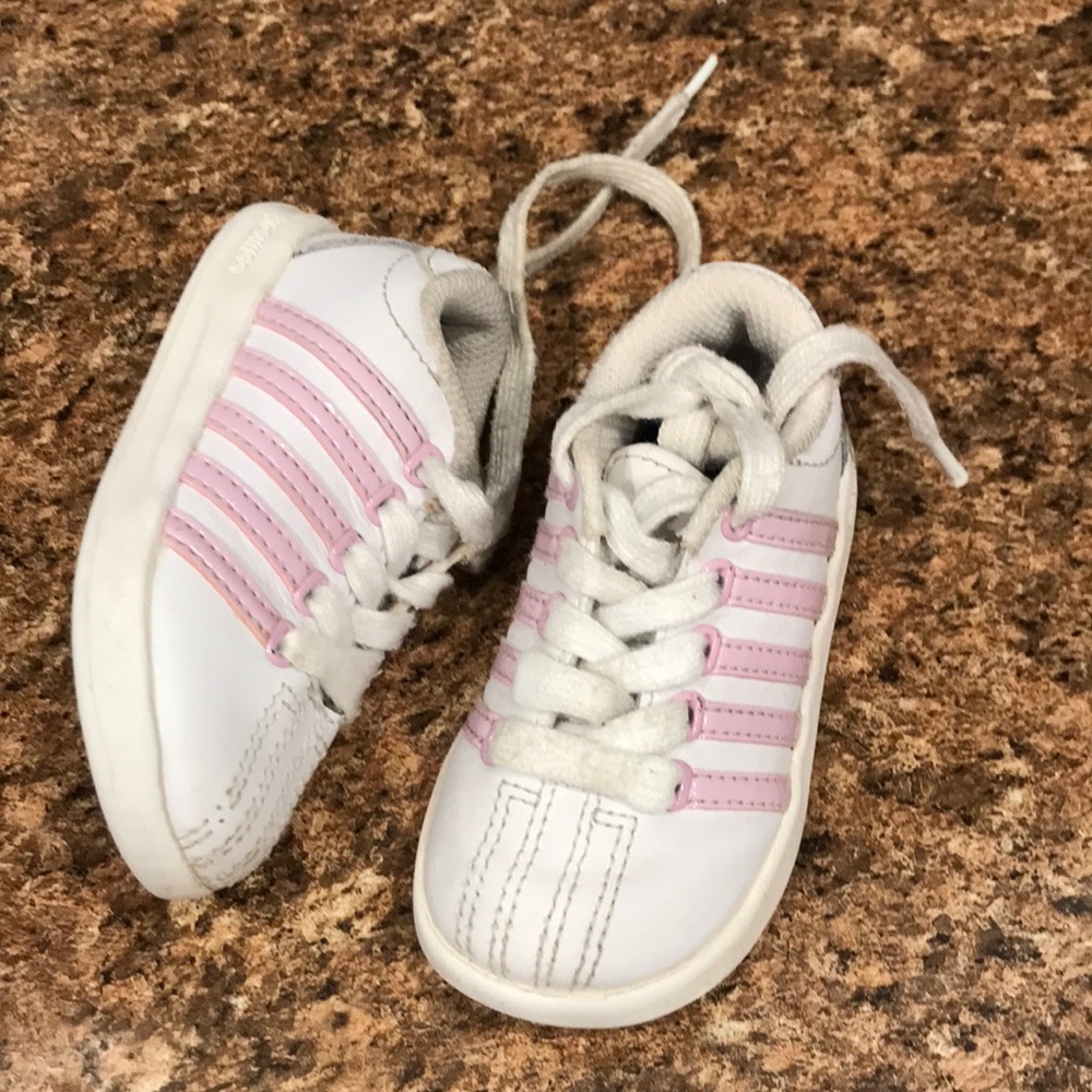 Swiss Baby Girls White Leather Sneakers | 4.5